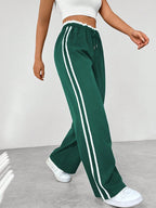 Women's Wide Leg Jogger Trousers Elastic Waist Lounge