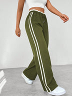 Women's Wide Leg Jogger Trousers Elastic Waist Lounge