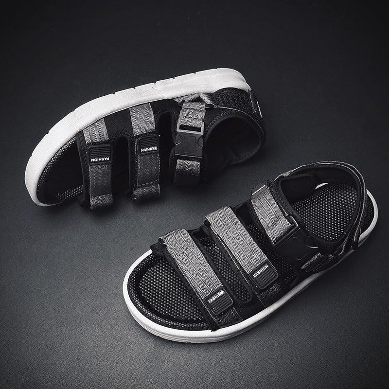 Men's Triple Strap Sandals Cushioned Outdoor Summer Footwear