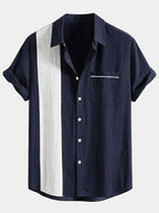 Men's Cotton Shirt and Linen Blend Trousers Set Lightweight