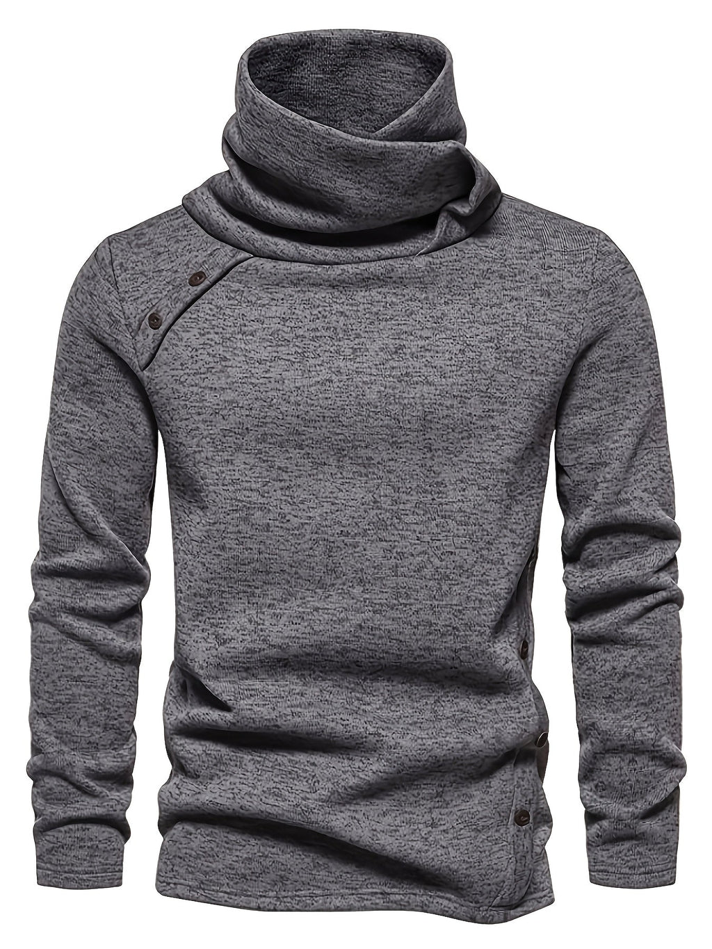 Women's Long Sleeve Draped Collar Sweater with Buttons
