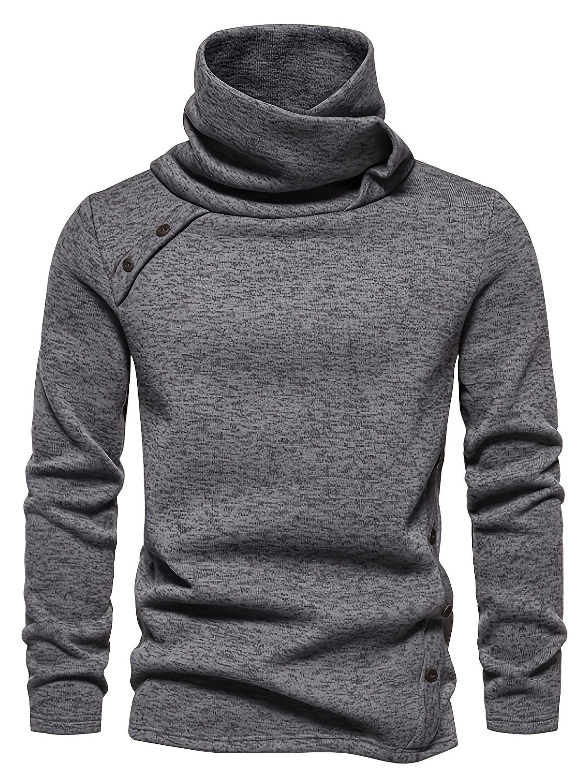 Women's Long Sleeve Draped Collar Sweater with Buttons