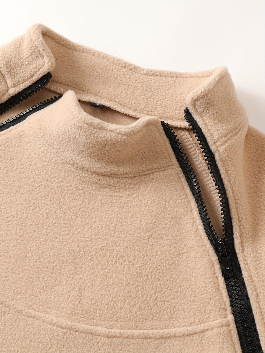 Women's Cold-Weather Plush Knit Sweater with Zip Accent