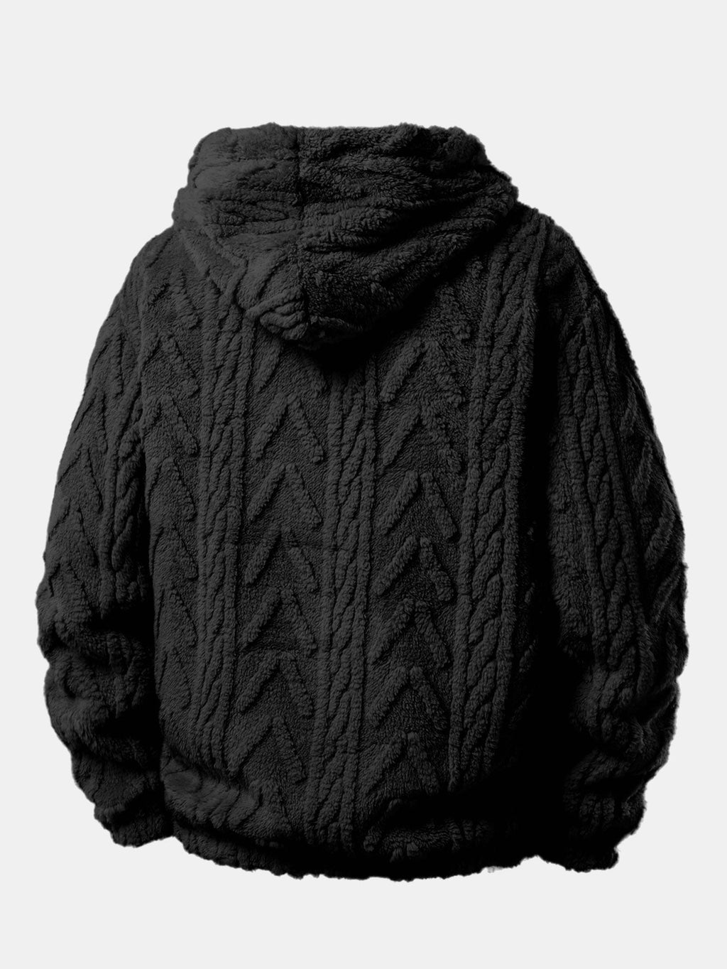 Men's Teddy Fleece Two Piece Set Relaxed Hoodie