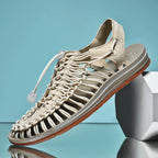 Men's Closed Toe Mesh Sandals Adjustable Lace Summer Footwear