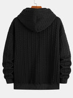 Men's Textured Zip Hoodie Tracksuit Jacquard Straight Leg Set