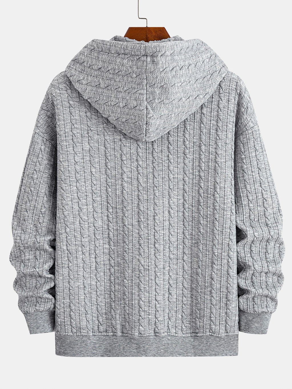 Men's Textured Zip Hoodie Tracksuit Jacquard Straight Leg Set