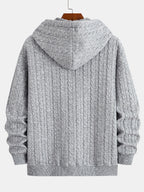 Men's Textured Zip Hoodie Tracksuit Jacquard Straight Leg Set