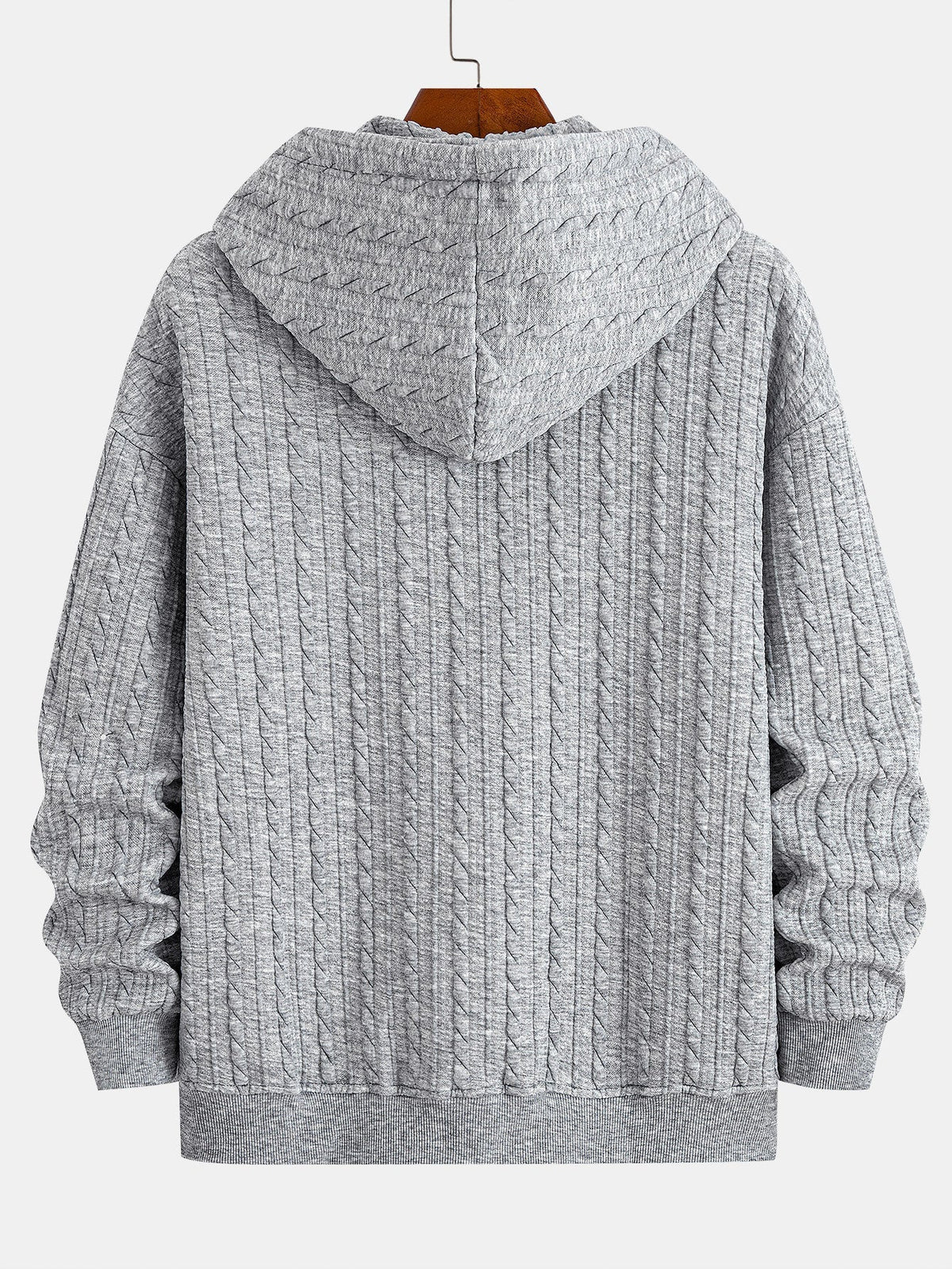 Men's Textured Zip Hoodie Tracksuit Jacquard Straight Leg Set