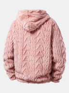 Men's Teddy Fleece Two Piece Set Relaxed Hoodie