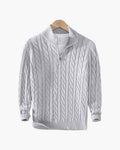 Men's Cable Knit Half Zip Sweater Premium Cotton Pullover