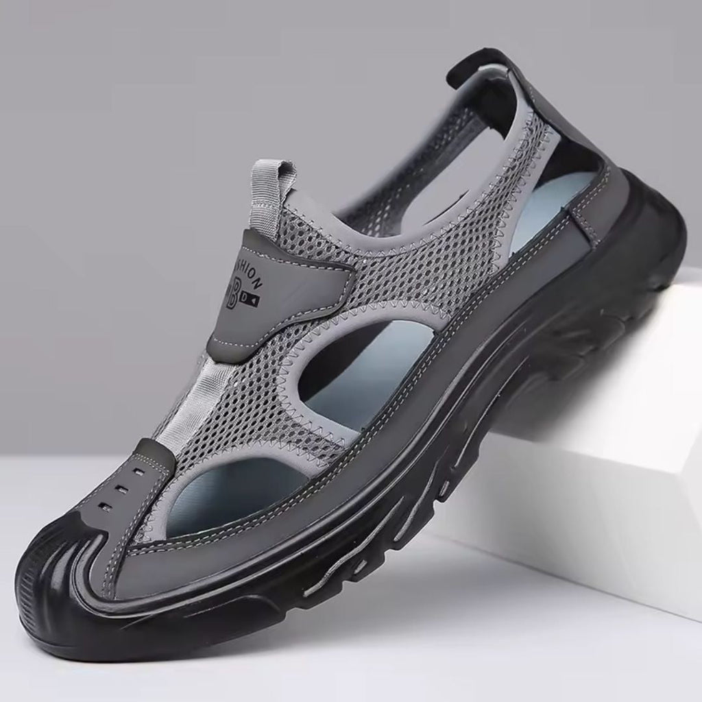 Men's Closed Toe Mesh Trekking Sandals Rugged Grip Sole