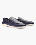 Men's Textured Leather Loafers Flexible Contrast Sole