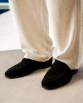Men's Suede Penny Loafers Sleek Low Profile Dress Shoes