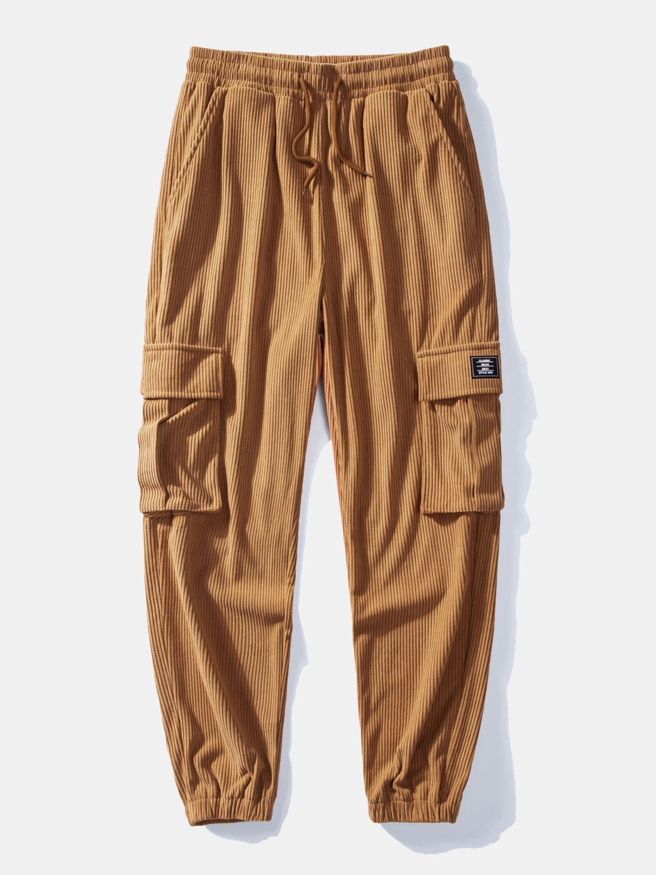 Men's Corduroy Shirt and Cargo Jogger Set Relaxed Autumn