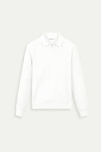 Men's Ribbed Knit Polo Long Sleeve Smart Casual Shirt
