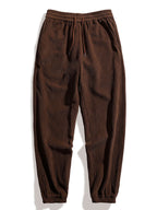 Men's Corduroy Button Shirt with Jogger Trousers Relaxed Autumn