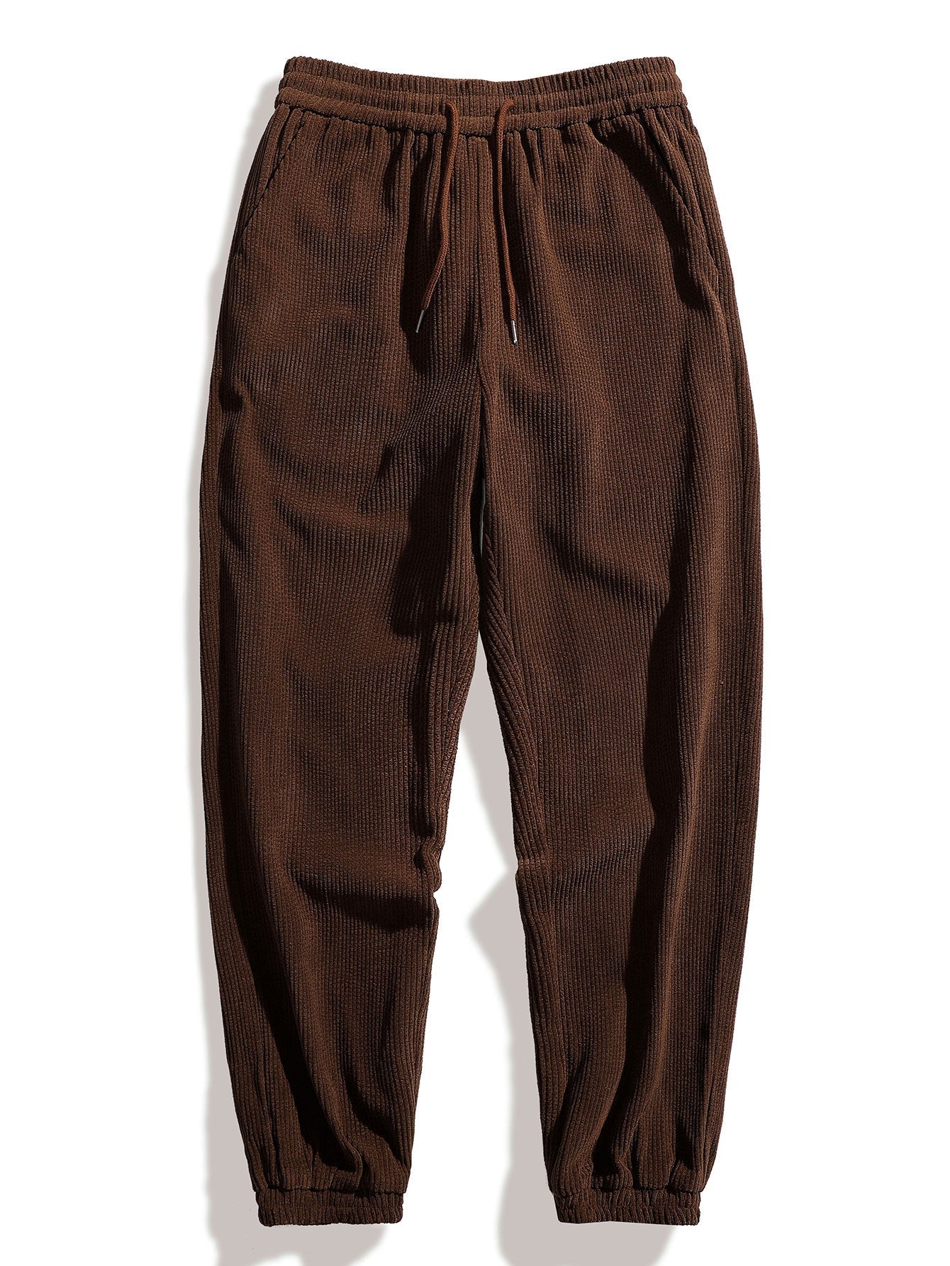 Men's Corduroy Button Shirt with Jogger Trousers Relaxed Autumn