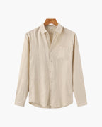 Men's Linen Button Up Shirt Relaxed Long Sleeve Essential