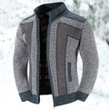 Men's Full Zip Knit Cardigan with Stand Collar