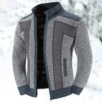 Men's Full Zip Knit Cardigan with Stand Collar