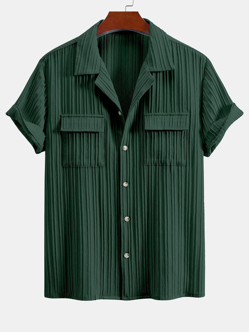 Men's Textured Cuban Collar Shirt and Linen Blend Trouser