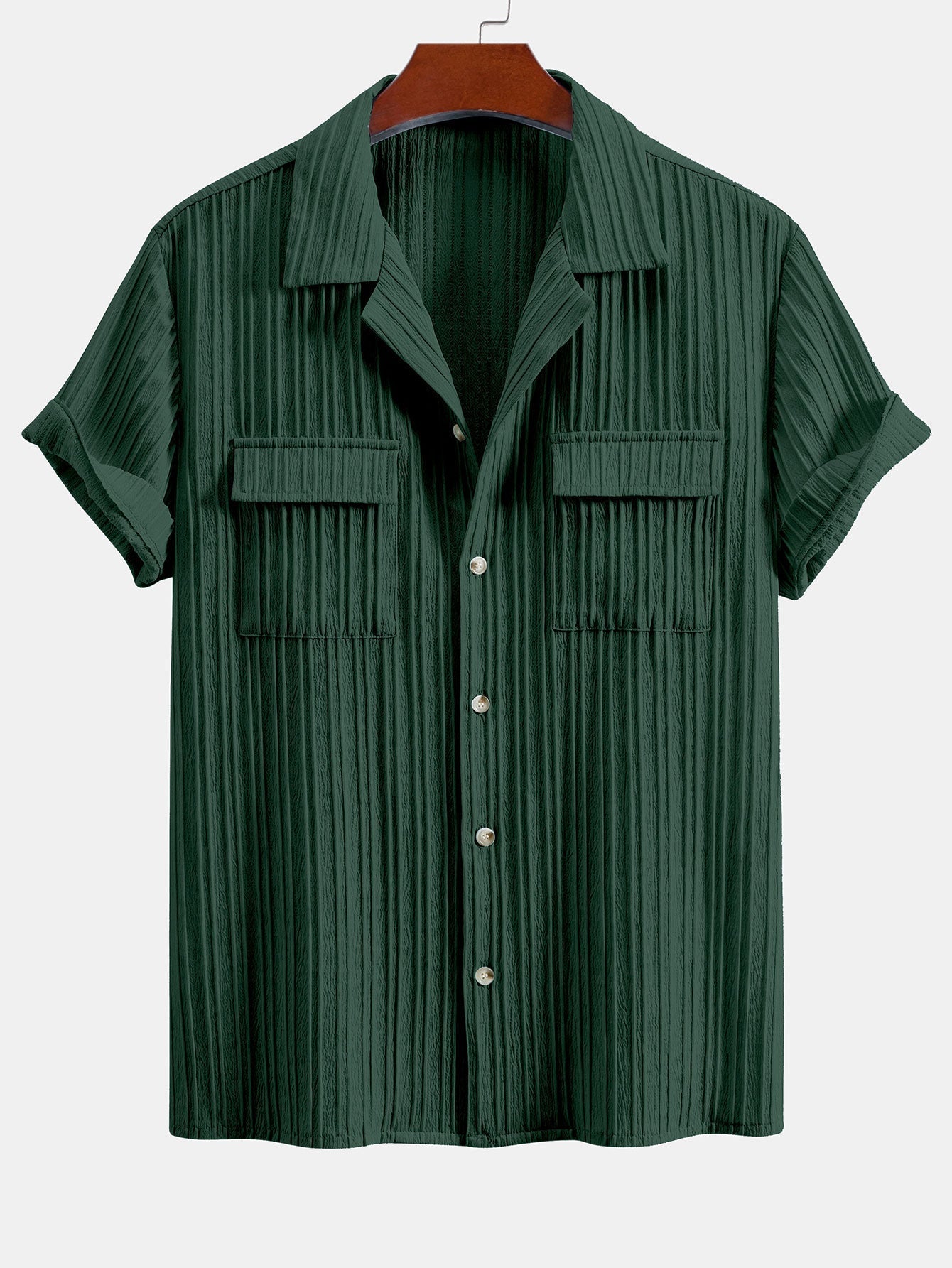 Men's Textured Cuban Collar Shirt and Linen Blend Trouser