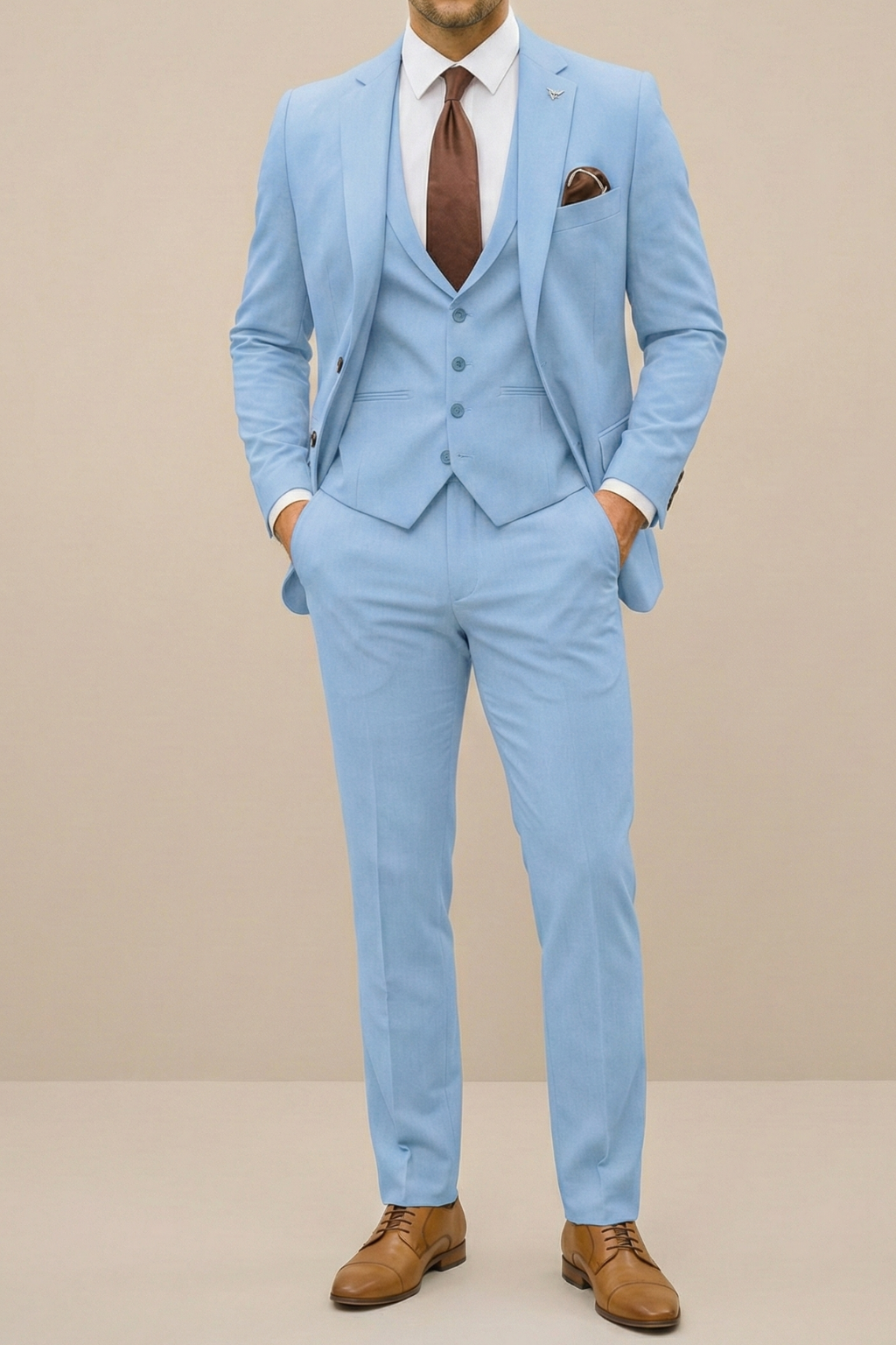 Men's Slim Fit Three Piece Suit Tailored Spring Weddings