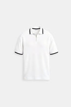Men's Zip Neck Polo Smart Casual Knitted Summer Shirt