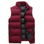 Men's Padded Quilted Gilet High Collar Zip Layer