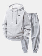 Men's Pullover Hoodie Tracksuit Relaxed Polyester Jogger Co Ord