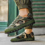 Men's Printed Low Top Lace Up Grip Sneakers
