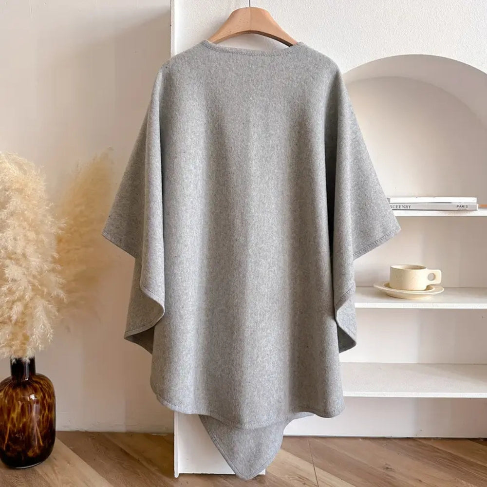 Women's Belted Poncho Coat – Windproof Layer