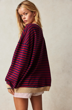 Women's Printed Crew-Neck Sweatshirt – Relaxed Spring Layer