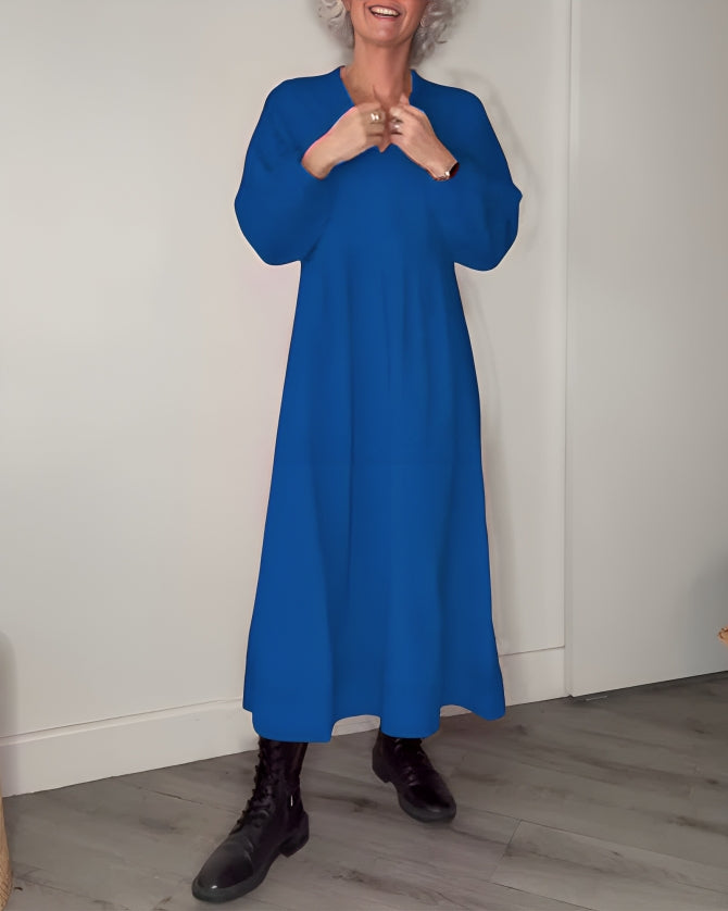 Women's Maxi Dress Relaxed Long Sleeve Cocktail Silhouette
