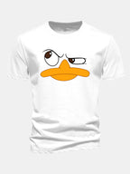 Men's Graphic T Shirt Cartoon Face Print Casual Fit