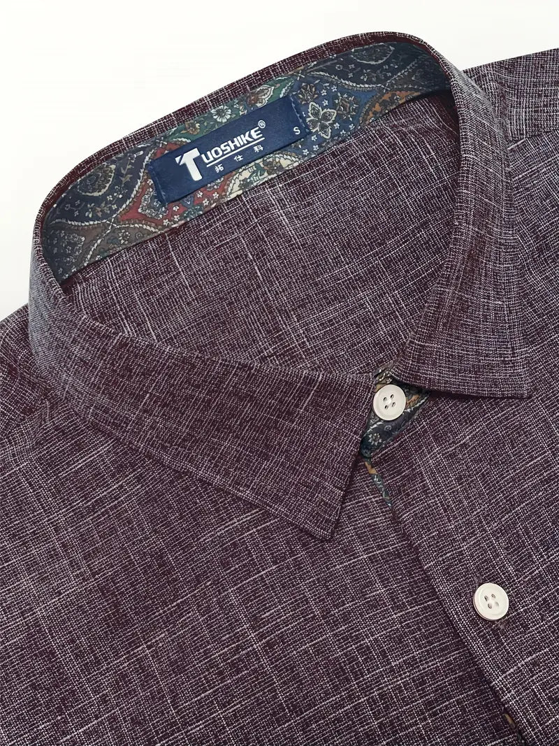 Men's Two-Tone Trim Modern Fit Button-Down Shirt
