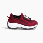 Women's Knit Toggle Walking Shoes with Cushioned Sole
