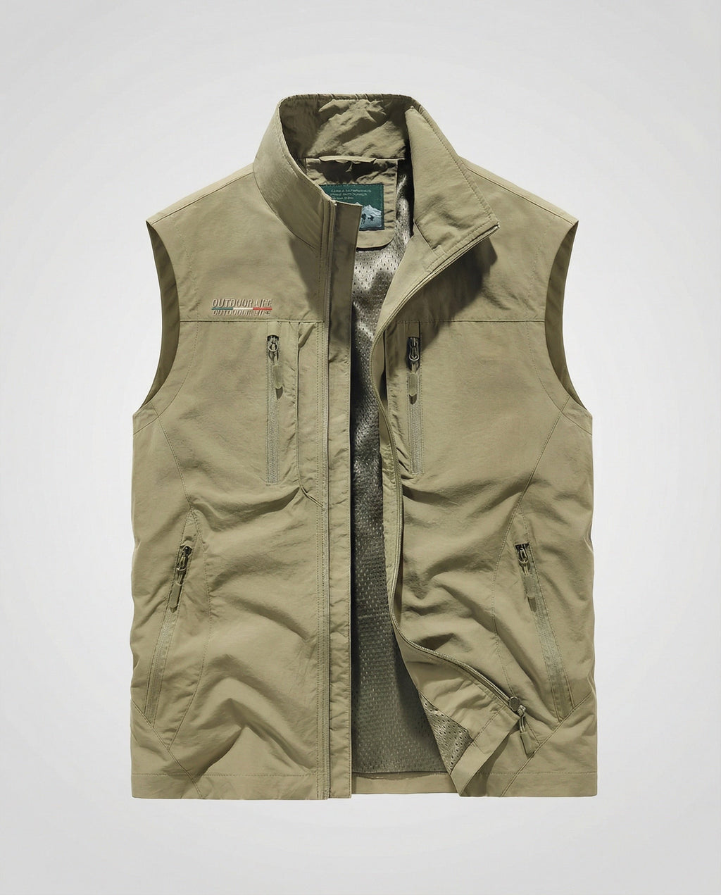Men's Lightweight Utility Gilet Multi Pocket Zip Up Layer