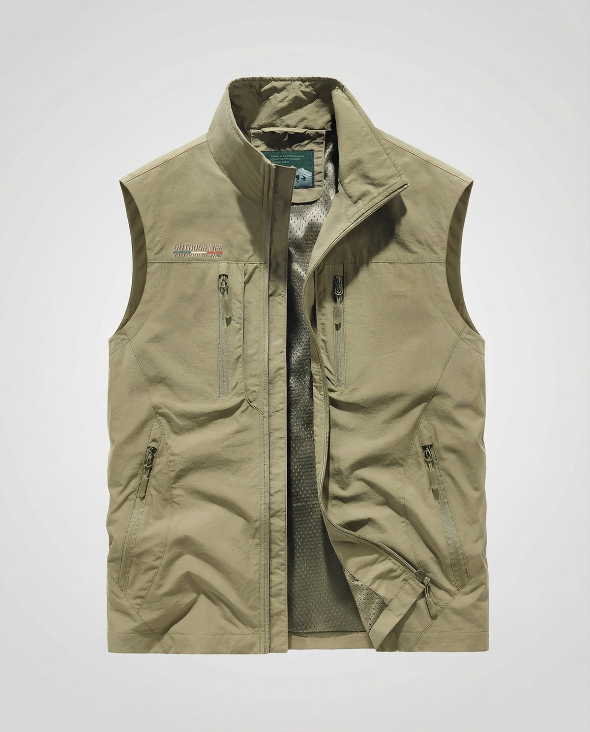 Men's Lightweight Utility Gilet Multi Pocket Zip Up Layer