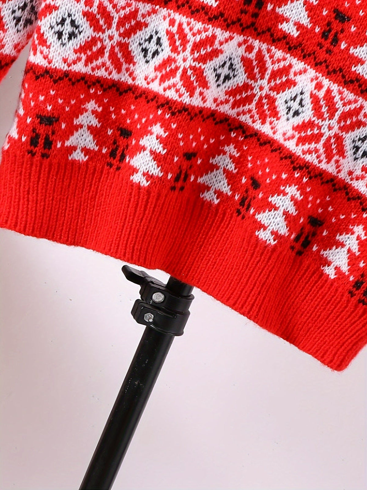 Women's Red Reindeer and Pine Tree Holiday Knit Sweater