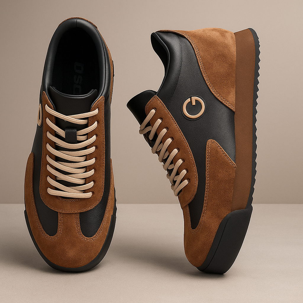 Men's Retro Colour Block Suede Casual Lifestyle Sneakers