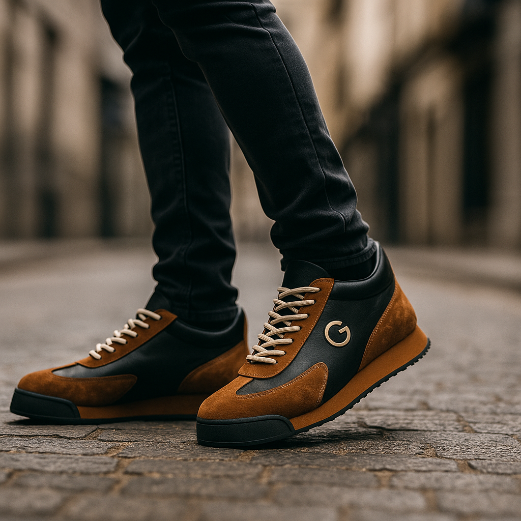 Men's Retro Colour Block Suede Casual Lifestyle Sneakers