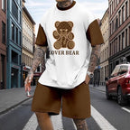 Men's Printed Oversized T Shirt and Relaxed Shorts Set