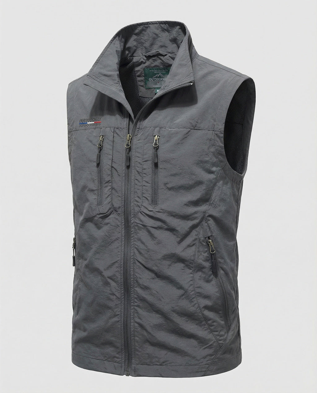 Men's Lightweight Utility Gilet Multi Pocket Zip Up Layer