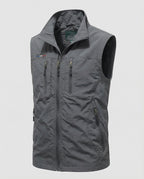 Men's Lightweight Utility Gilet Multi Pocket Zip Up Layer