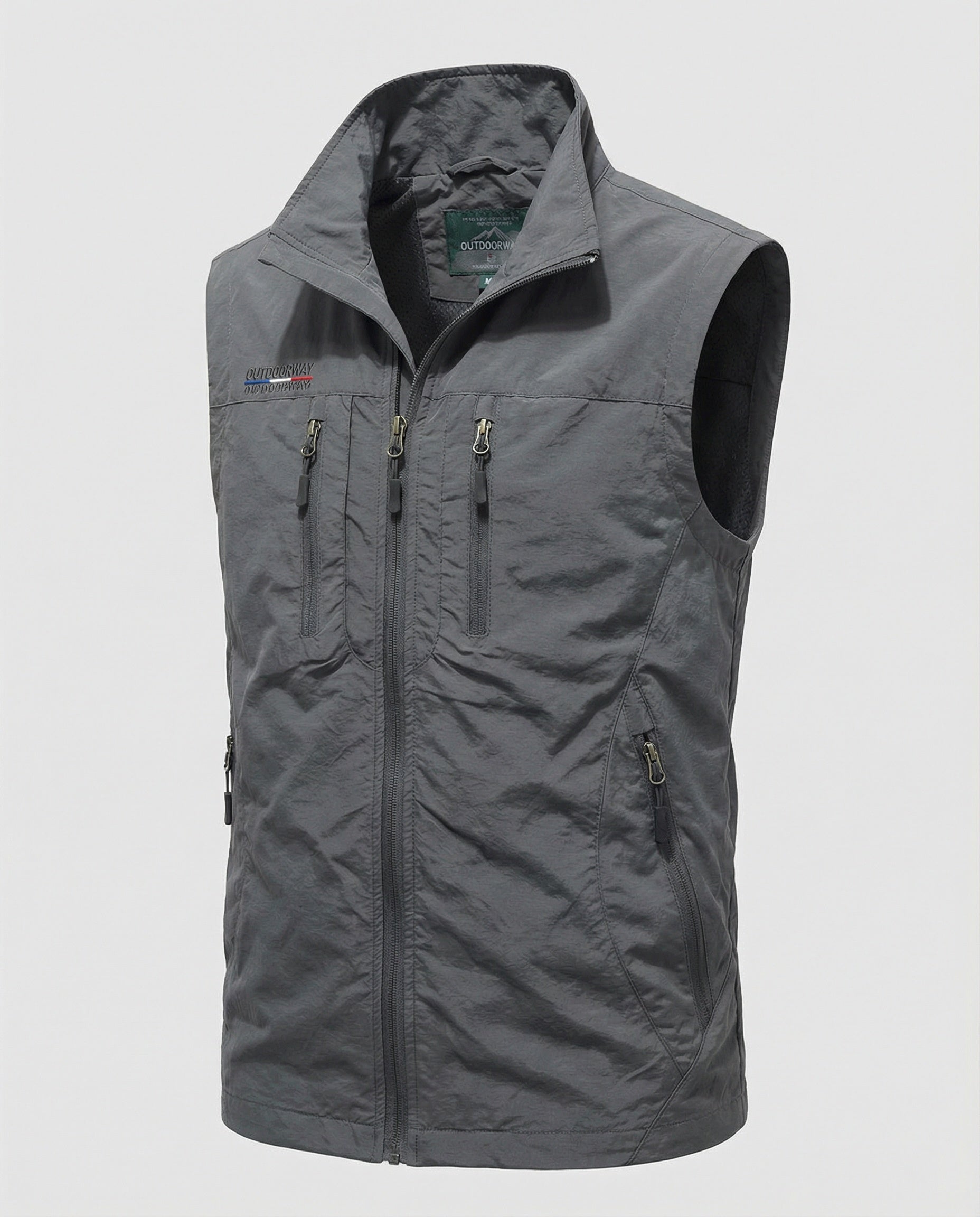 Men's Lightweight Utility Gilet Multi Pocket Zip Up Layer