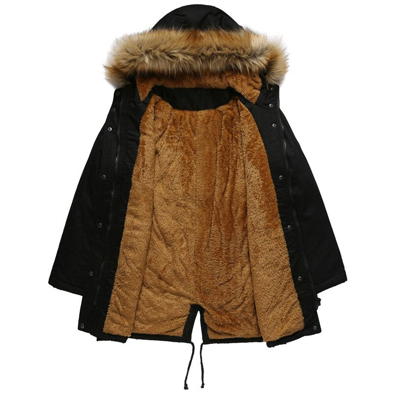 Women's Lined Hooded Parka with Zip-and-Snap Front