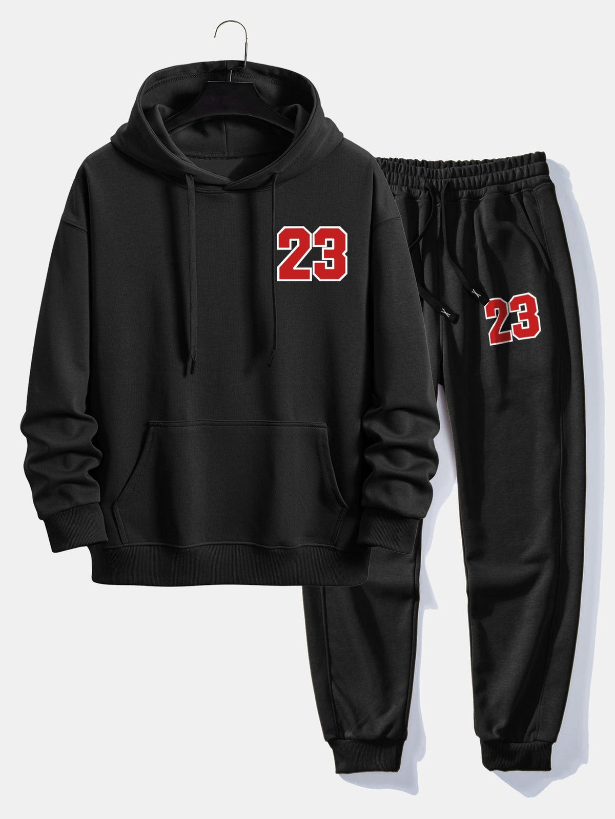 Men's Printed Hoodie Jogger Set Relaxed Cotton Blend Streetwear