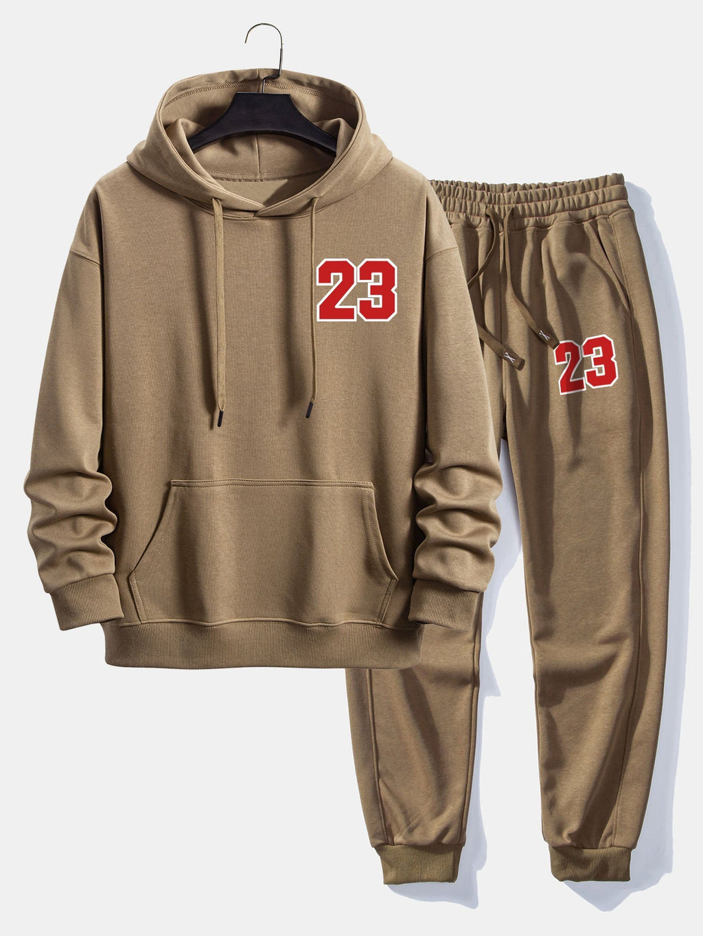 Men's Printed Hoodie Jogger Set Relaxed Cotton Blend Streetwear